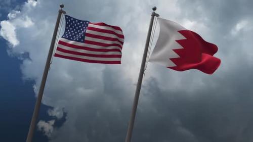 Videohive - Waving Flags Of The United States And The Bahrain 2K - 32591665