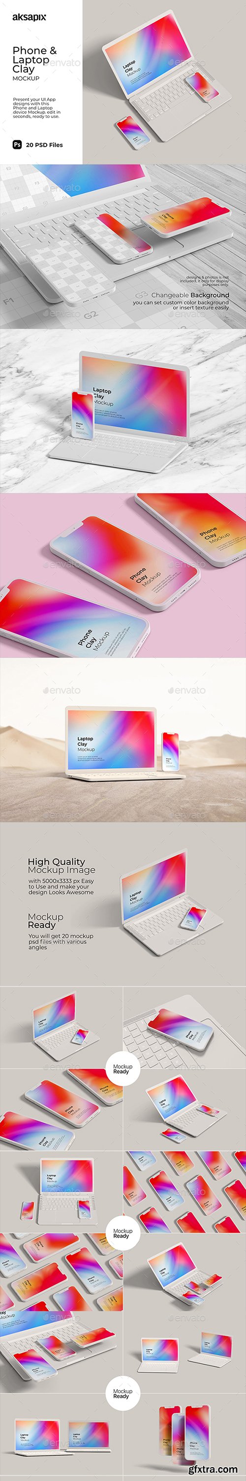 GraphicRiver - Phone & Laptop Clay Mockup 31988576