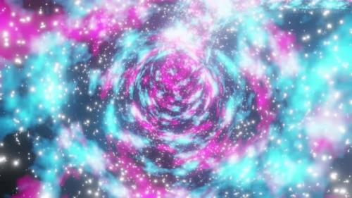 Videohive - Blue And Purple Galaxy Tunnel Loop Motion VJ 4K - 32606947