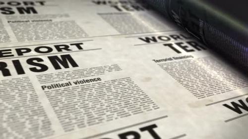 Videohive - World terrorism and political violence newspaper printing press - 32630395