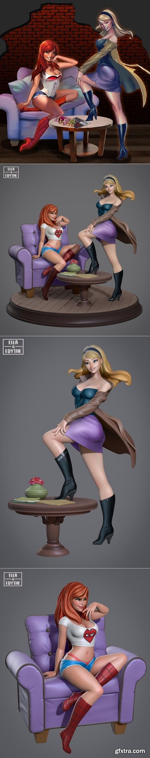 Mary Jane and Gwen Stacy – 3D Print Model