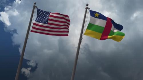 Videohive - Waving Flags Of The United States And The Central African Republic 4k - 32678911