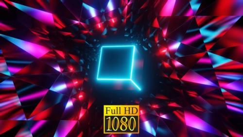 Videohive - Pulsing Neon Cube HD - 32683419