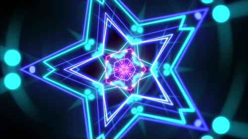 Videohive - Colorful neon geometric shape in space - 32698765