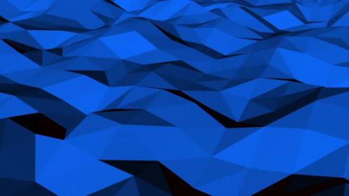 Videohive - Dark blue low poly abstract background - 32698808