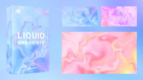 Videohive - Swirly Flowing Colorful Gradiens Liquid Shape Backgrounds Pack - 29993243