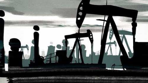Videohive - Polluting factory with oil wells - 3 version - 32720432