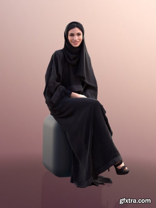 Woman Wearing Hijab Scanned 3d model