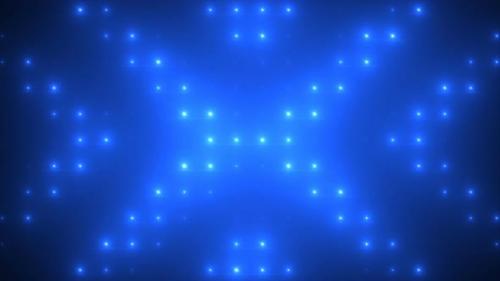 Videohive - Strobe Lights Flashing Background Vj Loop Blue Lights Board Wall of Lights - 32766657