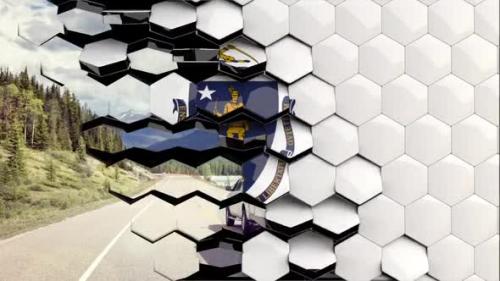 Videohive - Massachusetts Flag Hexagon Transition - 4K Resolution - 32774289
