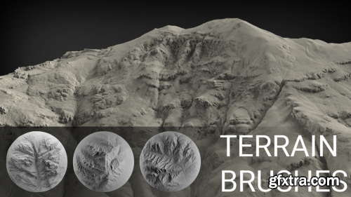 Terrain Brush Pack for Zbrush - 100 Brushes