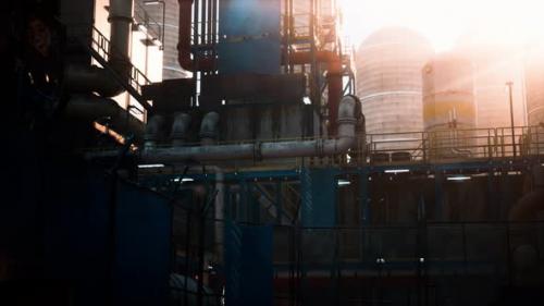 Videohive - Oil and Gas Refinery at Twilight - 32782432