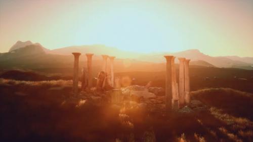 Videohive - Old Greek Temple Ruins at Sunset - 32782463