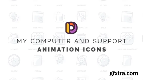 Videohive My computer and support - Animation Icons 32812680