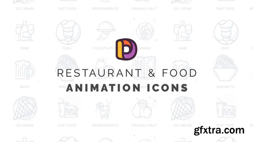 Videohive Restaurant & Food - Animation Icons 32812738