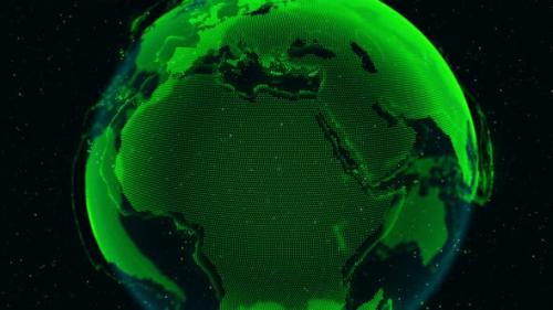 Videohive - 3D Digital Earth Shows Concept of Global Network - 32793425
