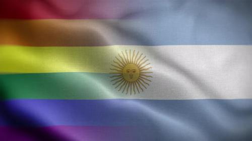 Videohive - LGBT Argentina Flag Loop Background 4K - 32810133