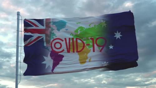 Videohive - Covid19 Sign on the National Flag of Australia - 32816981