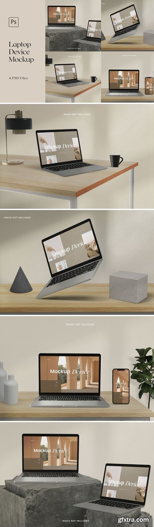 Laptop Mockup Realistic Device Scandinavian Style