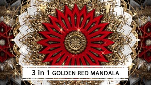 Videohive - Luxury Golden Red Mandala - 32883597