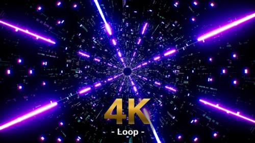 Videohive - Scifi Concept Blink And Rotate Purple Beam Light Loop 4K - 32901511