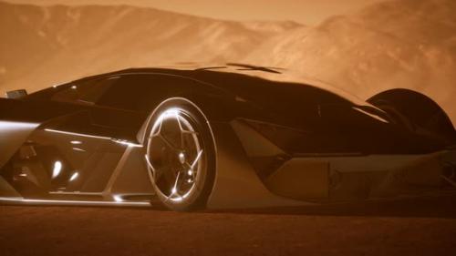 Videohive - Supercar at Sunset in Desert - 32902458