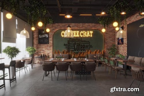 Interior Coffee room Scene Sketchup By Cu Been