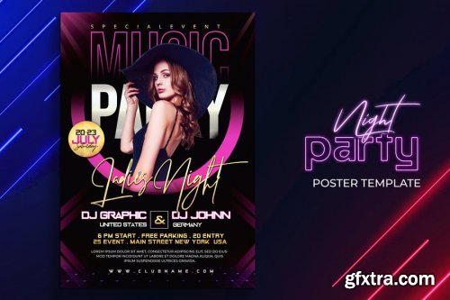 Music Club Party Poster Template