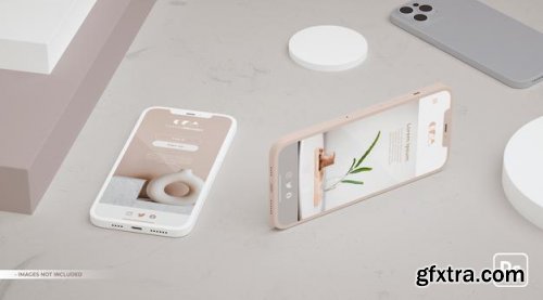 App ui ux design on two phones mockup