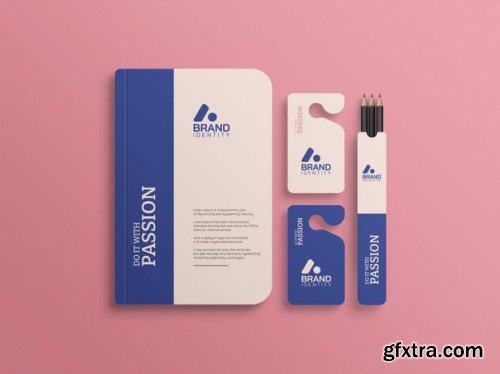 Identity branding diary with hanging tag mockup