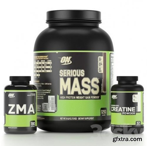 cratine & serious mass & zma supplement bottle