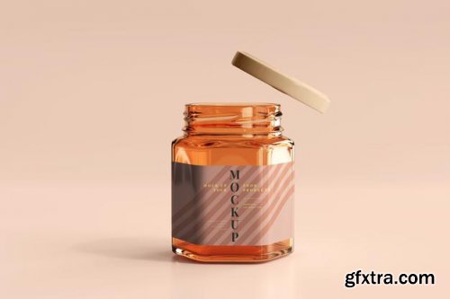 Amber glass jar mockup