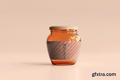 Marmalade glass jars mockup 4
