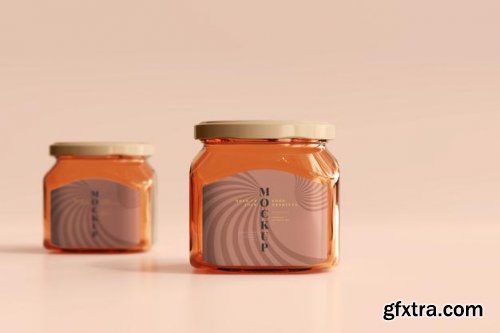 Marmalade glass jars mockup 5