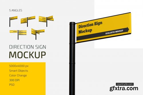 CreativeMarket - Direction Sign Mockup Set 5601634