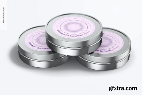 Ointment tin containers mockup