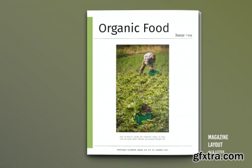 Organic Food Magazine Layout Set