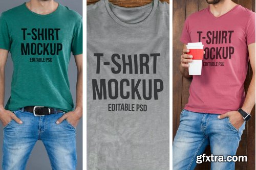 Multicolor T-shirt Mockup Set