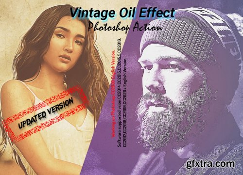 CreativeMarket - Vintage Oil Effect PS Action 5090945