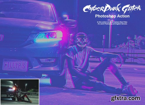 CreativeMarket - CyberPunk Glitch Photoshop Action 5302804