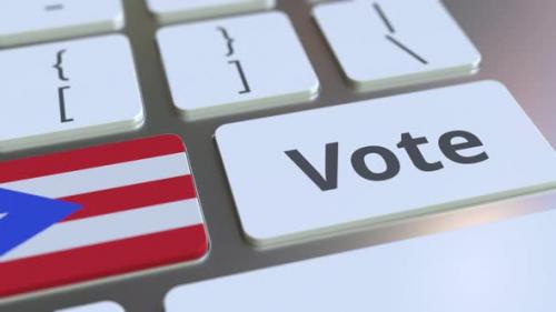 Videohive - VOTE Text and Flag of Puerto Rico on the Keyboard - 32902545