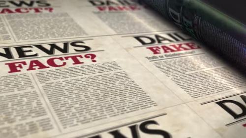 Videohive - Fake on fact news, disinformation and information newspaper printing press - 32923259