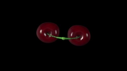 Videohive - Spinning cherry or cherries on a black background. Animation 3D - 32930753