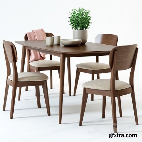 Scandinavian Designs Juneau Dining Table & Juneau Dining Chair