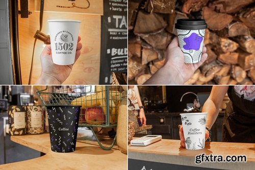 Outdoor Craft Paper Coffee Cup Mockups Vol. 1