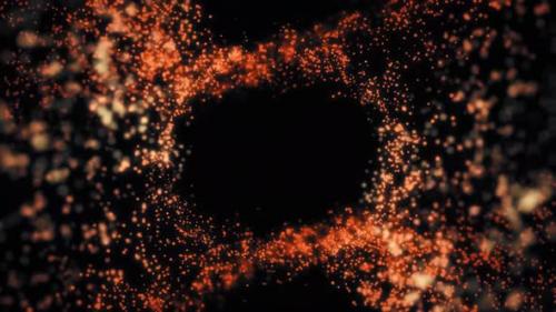 Videohive - Abstract colored particles moving in circle on black background - 32941599