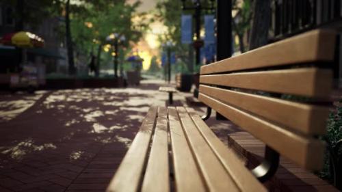 Videohive - Quiet City Park with Trees and Benches - 32988720