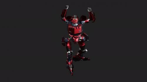 Videohive - Red mecha in action in Victory style - 33010224