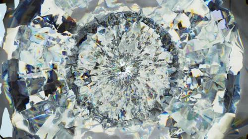 Videohive - sparkling diamond or gemstone macro rotating seamless loop. kaleidoscope - 33024725