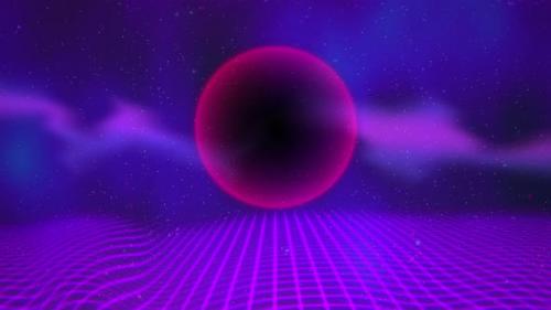 Videohive - Retro red sphere and grid - 33029586